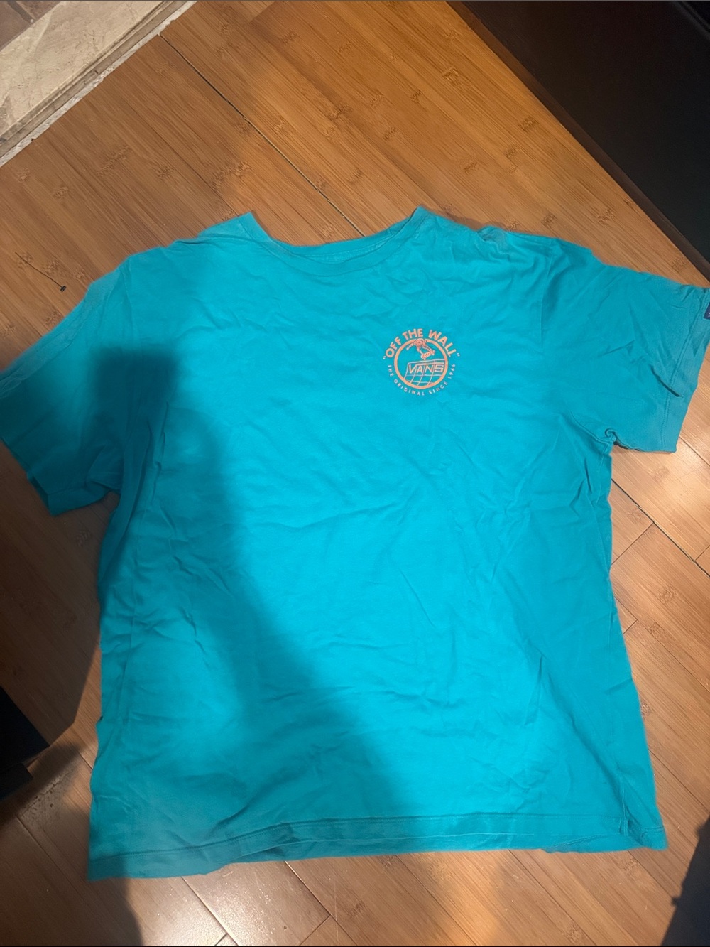 Vans Teal Crewneck 'Off The Wall' Logo Tee